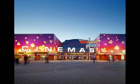 Universal Studios AMC Cinema Graphics | SEGD Amc Cinema, Universal City Walk, Cinema Design, Exterior Signage, California Sunset, Universal Studios Hollywood, Building Facade, Grand Entrance, Light Architecture