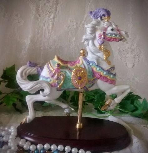 Mint Green And Yellow, Carousel Animals, Babysitting Crafts, Circus Aesthetic, Toy Horses, Rocking Horses, Lilac Pink, Toy Horse, Carousel Horses