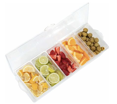 Chilled condiment/garnish tray for fruits or condiments Nacho Taco, Food Garnish, Condiment Dispenser, Sundae Bar, Fruit Toppings, Taco Bar, Dessert Toppings, Spice Containers, Savory Sauce