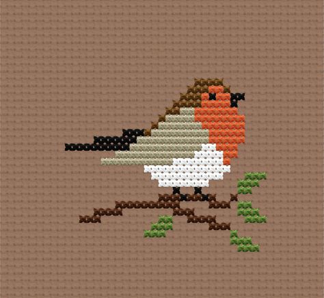 Small Daisy Cross Stitch Pattern, Tiny Cross Stitch Patterns, Simple Cross Stitch Patterns, Cross Stitch Patterns Free Easy, Robin Cross Stitch, Cute Cross Stitch Patterns, Cross Stitch Simple, Love Cross Stitch Pattern, Beginner Cross Stitch