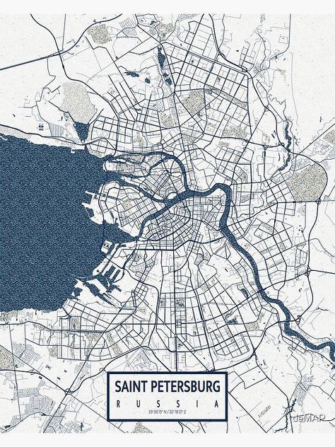 "Saint Petersburg City Map of Russia - Coastal" Poster for Sale by deMAP | Redbubble City Infographic, Map Of Russia, Urban Mapping, Tv Screensaver, Russia Map, Maps Aesthetic, City Layout, Tourist Map, Urban Street Art