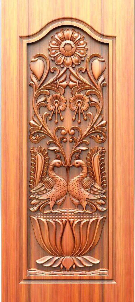 New Door Design 2023 Wood, Wooden Door Flower Design, Main Door Design Photos 2023, Maindoors Design Indian, Indian Main Door Designs, Single Main Door Designs, Main Door Design Photos, Pintu Interior, House Front Door Design