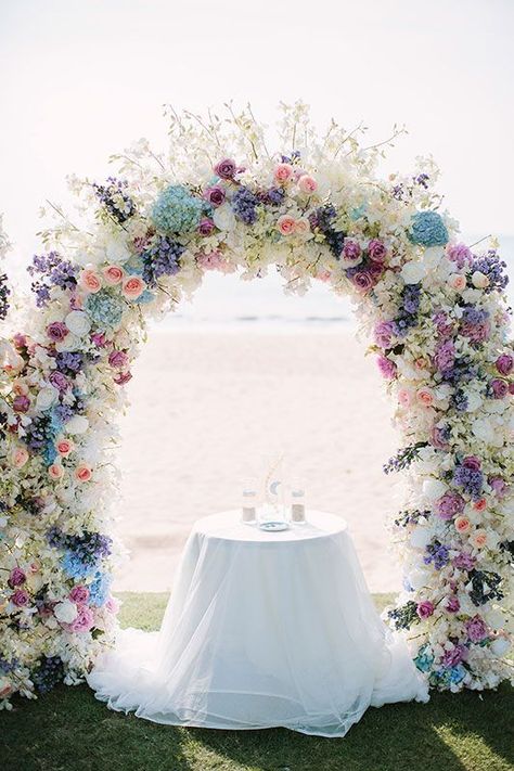 Stars Theme Wedding, Backdrop Draping, Beach Wedding Purple, Double Couple, Draping Design, Star Themed Wedding, Blue Purple Wedding, Pink Purple Wedding, Beach Wedding Arch