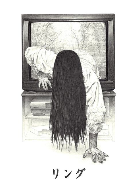 Horror Archives - Page 13 of 48 - Home of the Alternative Movie Poster -AMP- Terror Icons, Shifting Places, The Ring Movie, Slasher Art, Ring Horror, Horror Movie Tattoos, Movie Synopsis, Horror Drawing, Movie Tattoo