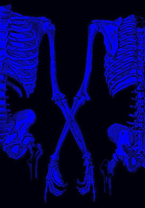 Dark Blue Aesthetic Skeleton, Blue Wallpaper Skeleton, Blue Halloween Aesthetic Wallpaper, Blue Aesthetic Skeleton, Dark Blue Fashion Aesthetic, Blue Skeleton Aesthetic, Blue Skeleton Wallpaper, Cute Skeleton Wallpaper Aesthetic, Halloween Blue Aesthetic