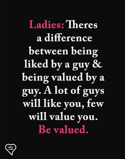 Ladies Theres a difference between being liked by a guy & being valued by a guy. A lot of guys will like you, few will value you. Be valued.  . . . . #relationship #quote #love #couple #quotes Side Guy Quotes, Low Value Men Quotes, My Guy Quotes, Players Quotes Guys Who Are, Quotes About Being Used By A Guy, Being Played By A Guy Quotes, Being Used By A Guy, Difference Between Like And Love, Love Couple Quotes