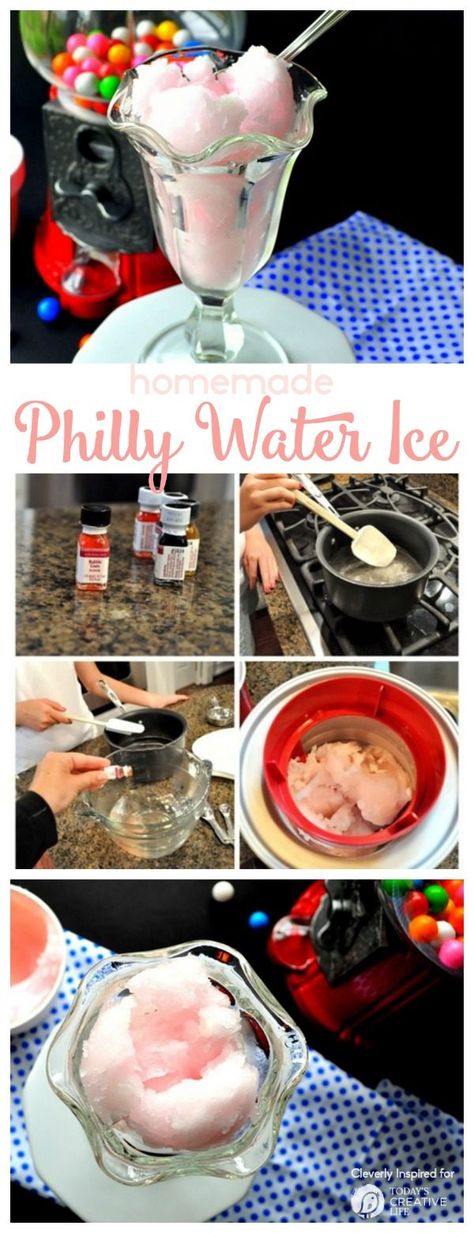 How to Make Philly Water Ice | Make this homeade traditional recipe for a refreshing summer treat. Cleverly Inspired for TodaysCreativeLife.com Water Ice Recipe, Italian Ice Recipe, Baby Crafts To Make, Ice Recipe, Sunday Food, Icee Recipe, Honey Glazed Ham, Water Ice, Dark Chocolate Cakes