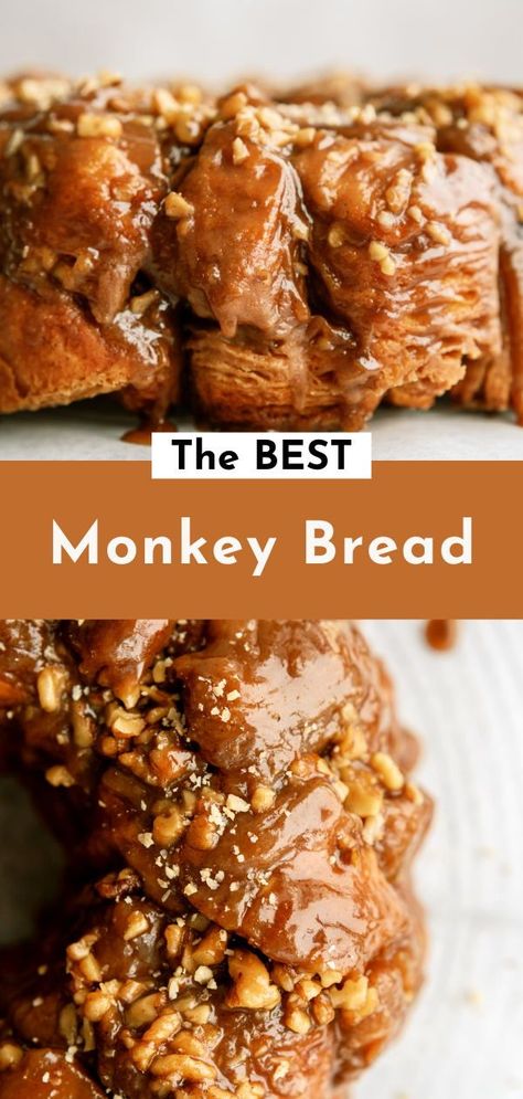 Recipe For Monkey Bread, Monkey Bread With Canned Biscuits, Biscuit Monkey Bread, Baked Bree Recipe, Monkey Bread Recipe Easy, Easy Monkey Bread, Monkey Bread Recipe, Breakfast Sides Dishes, Canned Biscuits