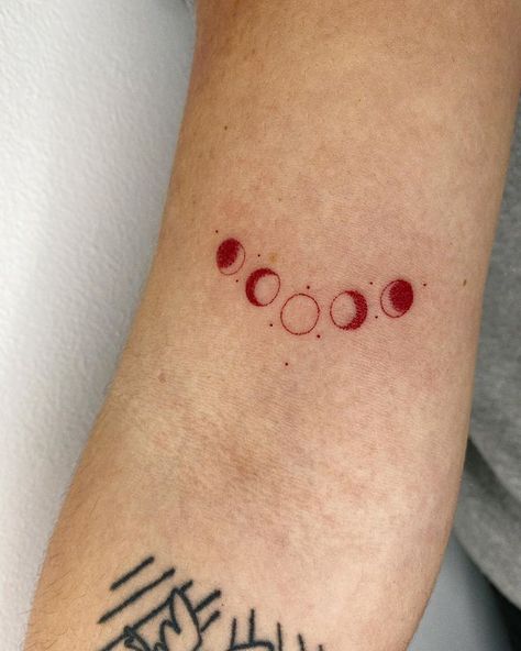 Dr Tattoo, Stick Poke Tattoo, Handpoke Tattoo, Red Tattoos, Red Ink Tattoos, Poke Tattoo, Discreet Tattoos, Dainty Tattoos, Subtle Tattoos