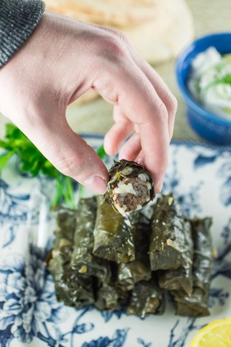 Greek Dolmades, Dolmades Recipe, Dolma Recipe, Grape Leaves Recipe, Stuffed Vine Leaves, Stuffed Grape Leaves, Food Time, Greek Cooking, Greek Dishes