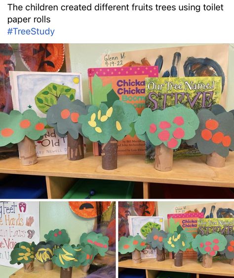 Tree Unit Preschool Activities, Tree Study Dramatic Play Area, Food From Trees Preschool Activities, Dramatic Play Tree Study, Creative Curriculum Tree Study Activities, Food That Grows On Trees Preschool, Trees Unit Creative Curriculum, Trees Creative Curriculum Ideas, Animals That Live In Trees Preschool