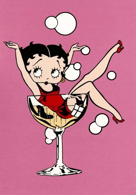 Betty Boop, Martini, Wine Glass, To Share, Wine, Glass