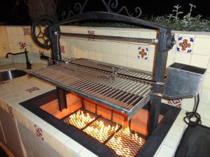 1920's themed Spanish Villa Santa Maria BBQ Backyard Bbq Ideas, Santa Maria Bbq, Backyard Bbq Pit, Pig Roaster, Santa Maria Grill, Custom Grill, Outdoor Grilling, Bbq Grill Design, Spanish Villa