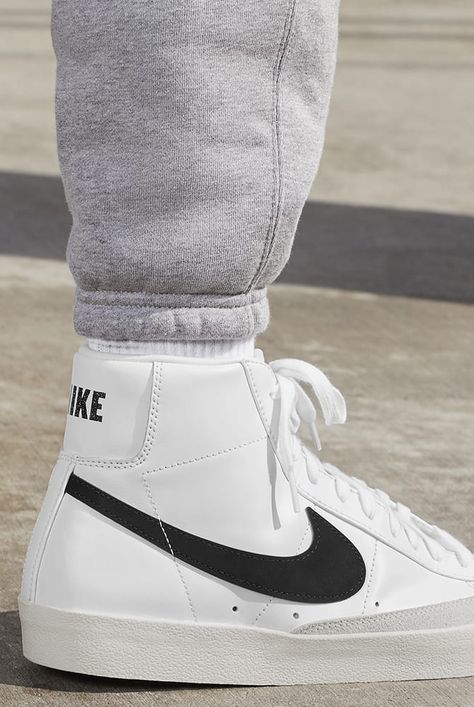 Men’s Nike Blazer Outfit, Nike Hightop Blazers, Styling Nike Blazer Mid 77, High Top Nike Outfit, Outfits Nike Blazer Mid 77, Nike Blazars, Nike Blazer Mid '77 Vintage, Men’s Nike Blazers, High Top Nikes