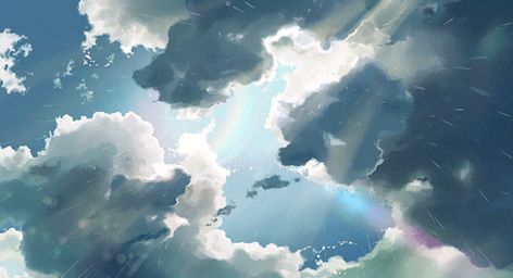 Garden of Words Gif - Album on Imgur The Sky, Floating, Wattpad, Gif, Sun, Anime