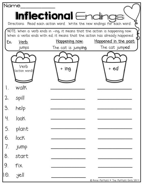 image3 (2) Verbs Tenses, Word Endings, Inflectional Endings, Elementary Worksheets, Ing Words, First Grade Worksheets, Base Words, Verb Worksheets, 2nd Grade Worksheets