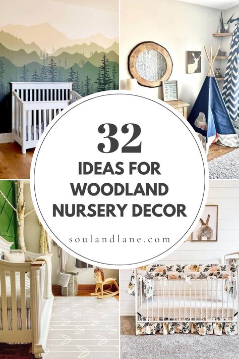 Venture into the heart of the forest with our whimsical woodland nursery decor ideas. Transform your baby’s room into an enchanting forest retreat, where every corner whispers tales of magic and adventure. Picture walls adorned with illustrations of friendly forest animals, soft, earthy tones that echo the tranquility of nature, and plush textures that invite cuddles and comfort. Incorporate elements like rustic wood furniture, leafy green plants, and fairy lights to bring the outside in, creati Forest Baby Boy Nursery, Forest Animal Nursery Woodland Creatures, Boy Nursery Forest Theme, Woodland Nursery Paint Colors, Woodland Creature Nursery, Woodland Nursery Theme Gender Neutral, Outdoors Nursery Theme, Boy Woodland Nursery, Baby Woodland Nursery