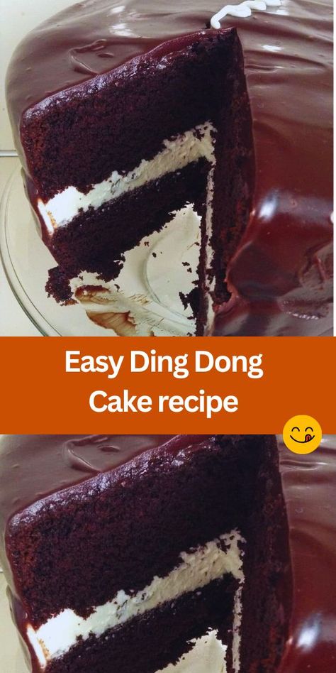 Looking for a delicious and indulgent dessert to satisfy your chocolate cravings? Try our Easy Ding Dong Cake recipe! Made with simple ingredients like chocolate cake mix, creamy filling, and chocolate icing, this cake is a crowd-pleaser at any gathering. Perfect for birthdays, potlucks, or just a sweet treat for yourself, this Ding Dong Cake is sure to impress. Ding Dong Cake Recipe, Ding Dong Cake, Ding Dongs, Chamorro Recipes, Chocolate Creations, Yummy Deserts, Kids Cooking Recipes, Yummy Dessert, Chocolate Icing