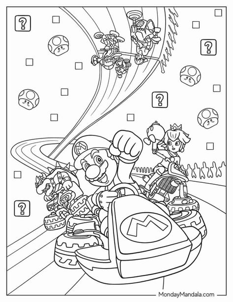 34 Mario Kart Coloring Pages (Free PDF Printables) Mario And Luigi Coloring Pages Free Printable, Mario Free Printables Coloring Pages, Super Mario Kart Coloring Pages, Mario Bros Coloring Pages Free Printable, Coloring Pages Mario Bros, Super Mario Coloring Sheets, Free Mario Coloring Pages, Mario Colouring Sheet, Mario Kart Printables