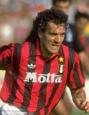 Roberto Donadoni joined AC Milan from Atalanta in 1986 Franco Baresi, Frank Rijkaard, George Weah, Van Basten, Marco Van Basten, Ricardo Kaka, Ronaldo Photos, Uefa European Championship, Paolo Maldini