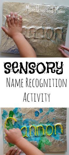 Sensory Name Recognition Activity- a great preschool activity that incorporates the sense of touch. Preschool Names, Name Recognition, Aktiviti Kanak-kanak, Sensory Art, Name Activities, Preschool Literacy, Tot School, Preschool Activity, Fine Motor Activities