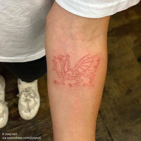 Welsh Dragon Tattoo, Welsh Tattoo, Dragon Tattoo Meaning, Red Dragon Tattoo, Small Dragon Tattoos, Inner Forearm Tattoo, Mark Tattoo, Dragon Tattoo For Women, Inner Forearm