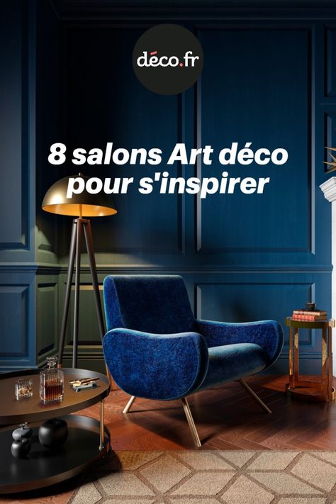 Bien que le style Art déco ait ses propres caractéristiques, rien ne vous empêche de l’adopter à votre façon en l’associant à quelques détails d’un autre genre. Que ce soit un clin d’œil exotique, vintage, glamour ou que le style Art déco soit revisité de manière plus moderne… Découvrez 8 salons Art déco conçus différemment pour vous aider à trouver l’inspiration ! Decoration Salon Vintage, Chaise Art Deco, Art Deco Salon, Salon Art Deco, Neo Art Deco, Decor Salon, Art Deco Inspiration, Motif Art Deco, Salon Art