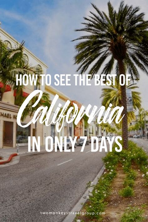 How to See the Best of California in Only 7 Days  This summer you’ve decided to explore the West Coast but only managed to get a week off from work. You don’t want to feel overloaded, and you aren’t convinced there is enough time to get out and explore the best places California has to offer. I thought the same thing, so I set out to discover what you could actually do with seven days in this amazing state. What I discovered was pleasantly surprising. California Travel Guide, Bakersfield California, West Coast Road Trip, California Vacation, Visit California, California Travel Road Trips, California Love, Destination Voyage, California Dreamin'