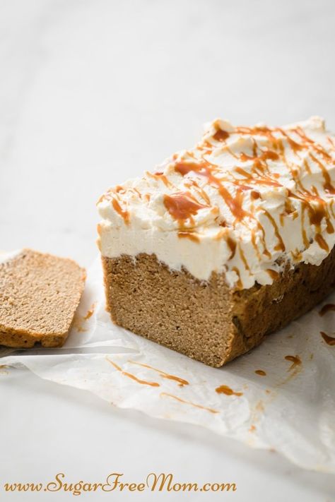 Sugar Free Low-Carb Keto Gingerbread Loaf with Mascarpone Cream Frosting Keto Loaf Cake, Keto Pumpkin Coffee Cake, Keto Mascarpone, Low Carb Pumpkin Coffee Cake, Keto Gingerbread Loaf, Keto Pumpkin Crumb Cake, Low Carb Gingerbread Cake, Low Carb Gingerbread, Salted Caramel Cake