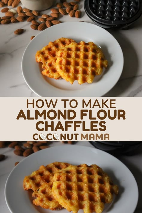 These almond flour chaffles are easy to make and come together in just a few minutes! These mini keto waffles are the best bread replacement and are crispy and delicious. Waffles Dessert, Almond Flour Waffles, Keto Waffles, Keto Banana Bread, Low Carb Waffles, Waffle Ingredients, Waffles Easy, Low Carb Low Sugar, Almond Flour Recipes