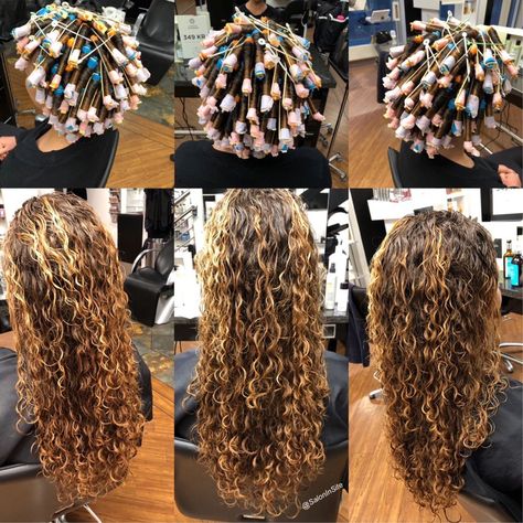 Spiral Perm Long Hair, Long Perm, Perm Curls, Long Hair Perm, Spiral Perm, Short Permed Hair, Spiral Curls, Curly Hair Updo, Curly Hair Inspiration