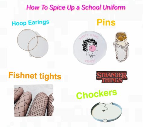 Spice Up School Uniform, How To Spice Up Your School Uniform, Survive School, Customised Uniform, Engagement Photo Outfits Fall, Uniform School, Outfits For School, School Dropout, School Survival