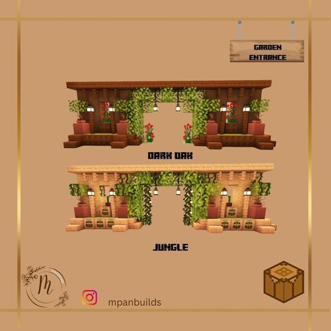 #minecraft #minecraftmemes #minecraftbuilds #minecraftbuild #minecraftdesign #minecraftdecorations #minecraftwall #minecraftgarden #minecraftgate #minecraftgardenideas Minecraft Grand Entrance Ideas, Wall Entrance Minecraft, Minecraft Gates Design, Cool Minecraft Entrance, Lush Cave Home Minecraft, Cute Minecraft Entrance Ideas, Minecraft Wall Interior, Minecraft Sign Board Design, Garden Entrance Minecraft