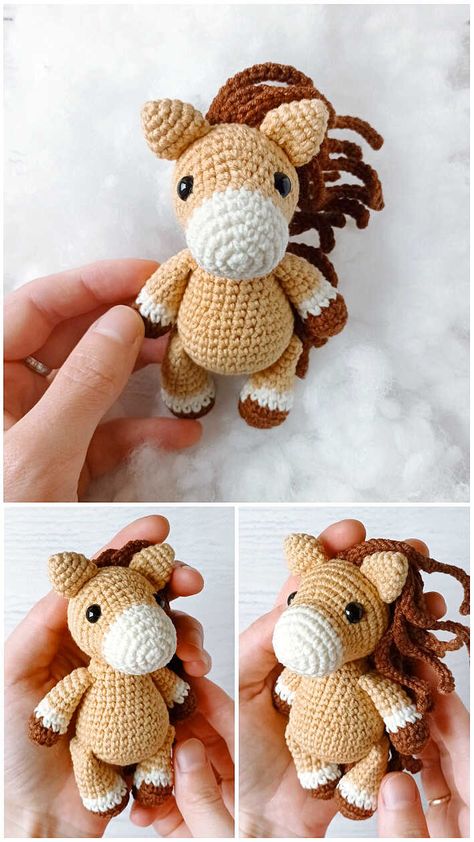 Crochet Horse Free Amigurumi PDF Pattern - Amigurumi Crochet Amigurumi Horse, Amigurumi Pony Free Pattern, Amigurumi Free Pattern Horse, Crochet Horse Keychain Free Pattern, Small Horse Crochet Pattern Free, Horse Keychain Crochet, Pony Crochet Pattern Free, Amigurumi Horse Pattern, Mini Horse Crochet Pattern Free