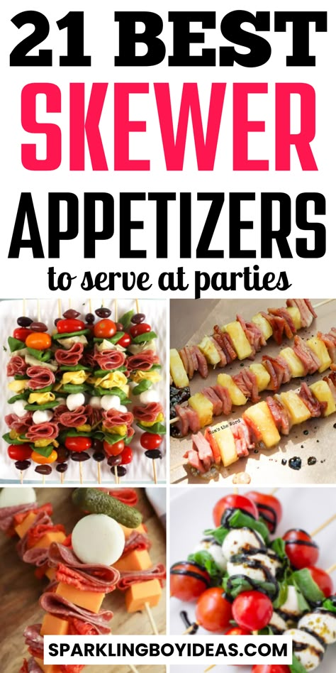 Easy Skewer Appetizers, Toothpick Appetizers Easy, Vegetarian Skewers, Picnic Finger Foods, Easy Skewers, Toothpick Appetizers, Bbq Appetizers, Antipasto Skewers, Boat Food Ideas