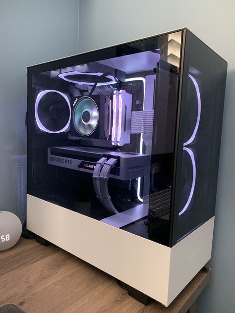 Nzxt H510 Elite Build, 3070 Vision Build A Pc, Gaming Desk Setup, Best Gaming Setup, Purple Magic, Computer Desk Setup, Custom Computer, Pc Gaming Setup, Video Game Room Design, Custom Pc