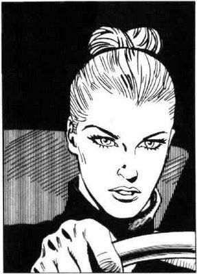 Eva Kant, faithful lover/accomplice of Diabolik, presumably at the wheel of an E-Type Pop Art Images, Pop Art Comic, Bd Comics, Comics Girl, Diabolik, E Type, Vintage Comics, Realistic Drawings, Comic Styles