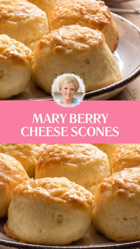 Mary Berry Cheese Scones Berry Appetizers, Mary Berry Cheese Scones, Cheese Scones Recipe, Mary Berry Baking, Cheese Scone Recipes, British Baking Show Recipes, Berry Scones, Mary Berry Recipes, Mary Berry Recipe