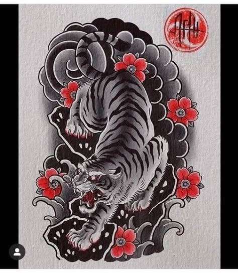 Japanese Tiger Tattoo Design, Hannya Maske Tattoo, Tato Irezumi, Tiger Tattoo Meaning, White Tiger Tattoo, Traditional Tiger Tattoo, Japanese Tattoo Meanings, Japanese Tiger Tattoo, Tato Tradisional