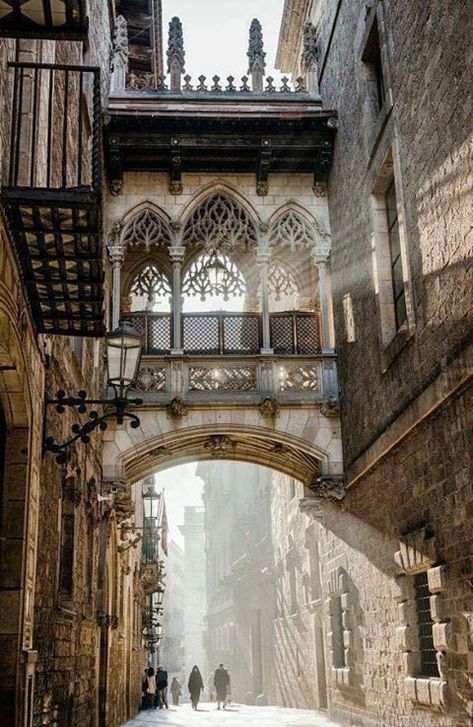 Architecture Antique, Gothic Quarter, Gothic Architecture, Ancient Architecture, Beautiful Architecture, Beautiful Buildings, Old City, Spain Travel, Pretty Places