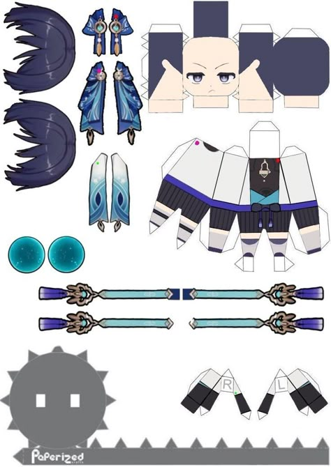 Genshin Impact Papercraft Template, Scaramouche Paper Doll, Genshin Impact Paper Doll, Genshin Papercraft Template, Kazuha Papercraft, Wanderer Papercraft, Genshin Diy Crafts, Scaramouche Papercraft, Genshin Impact Template