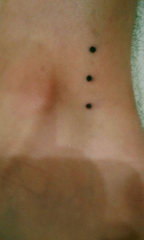 Three dots tattoo means “my crazy life” in prisoners language Three Dots Tattoo Meaning, Dots Tattoo Meaning, Prison Tattoo Meanings, Dot Tattoo Meaning, 3 Dot Tattoo, Dots Tattoo, Triangle Tattoo Meaning, Vertical Tattoo, My Crazy Life