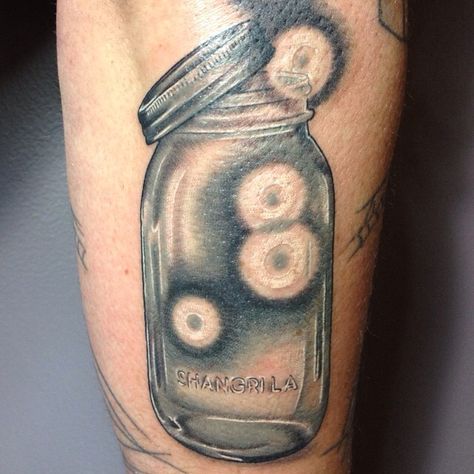 Mason Jar Tattoo with... Fireflies? Mason Jar Tattoo, Jar Tattoo, Mason Jar