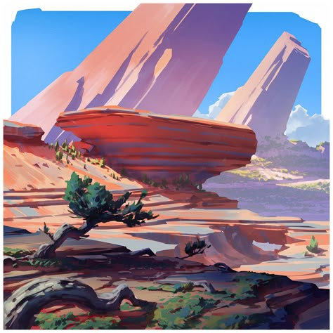 Anton Fadeev, Environment Painting, Landscape Concept, 다크 판타지, Desert Landscape, Concept Art Drawing, Matte Painting, Fantasy Art Landscapes, Landscape Illustration