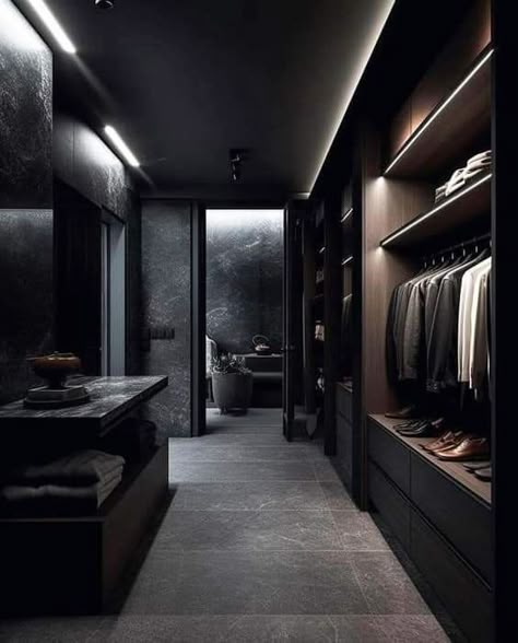 Dark House Aesthetic, Dark Modern House, Dark Interior Design, Black Bedroom Design, Black Rooms, Dark Modern, Black Interior Design, Dark House, Dream Life House