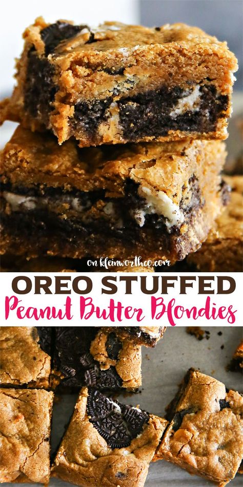 Apple Shortbread, Peanut Butter Blondies, Easy Bar, Peanut Butter Oreo, Cookies Easy, Oreo Recipes, Peanut Butter Desserts, Favorite Dessert Recipes, Oreo Dessert