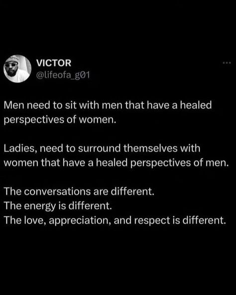 Healed men don't treat women like they are disposable. Healed men aren't hung up on the dollar. Healed men make other women feel valued, even women of low quality, If you are with a man of quality and another woman makes a pass at him, he will know how to handle the situation without insulting the other woman but also helping his to feel secure. Healed women do not string men along. They are direct and treat others how they would like if the roles were reversed. Healed women do not shove... Healed Woman, Healthy Hobbies, Toxic Behavior, The Other Woman, Hung Up, Low Quality, Other Woman, A Man, Romance