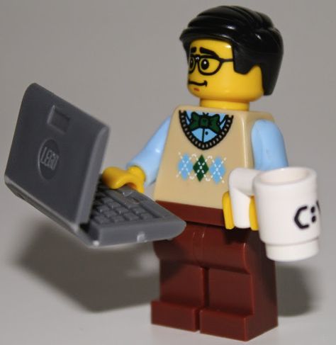 Lego MiniFigure Computer Programmer Lego Teacher, Lego Computer, Lego Coding, Lego Mini, Computer Programmer, Lego Man, Lego Figures, Lego Minifigure, The Chase