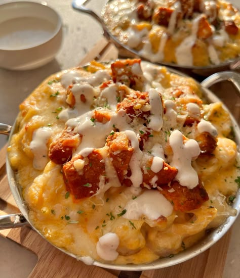 Buffalo Chicken Mac & Cheese — Violet Cooks Things Violet Cooks, Chicken Mac And Cheese Recipe, Buffalo Chicken Mac And Cheese, Buffalo Mac And Cheese, Sweet Potato Sides, Chicken Mac And Cheese, Cheddar Mac And Cheese, Frozen Chicken Nuggets, Buffalo Chicken Pasta