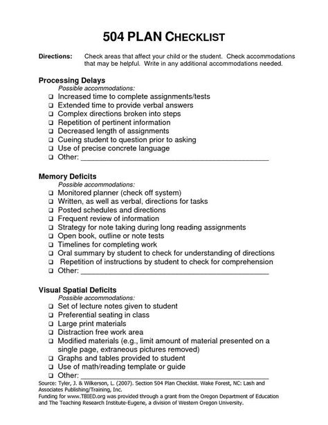 504 Plan Template Adhd Awesome 504 Education Plan Examples Cool for School 504 Plan Accommodations, School Psychology Resources, 504 Plan, Psychology Resources, School Social Work, Counseling Resources, School Psychologist, School Psychology, School Help